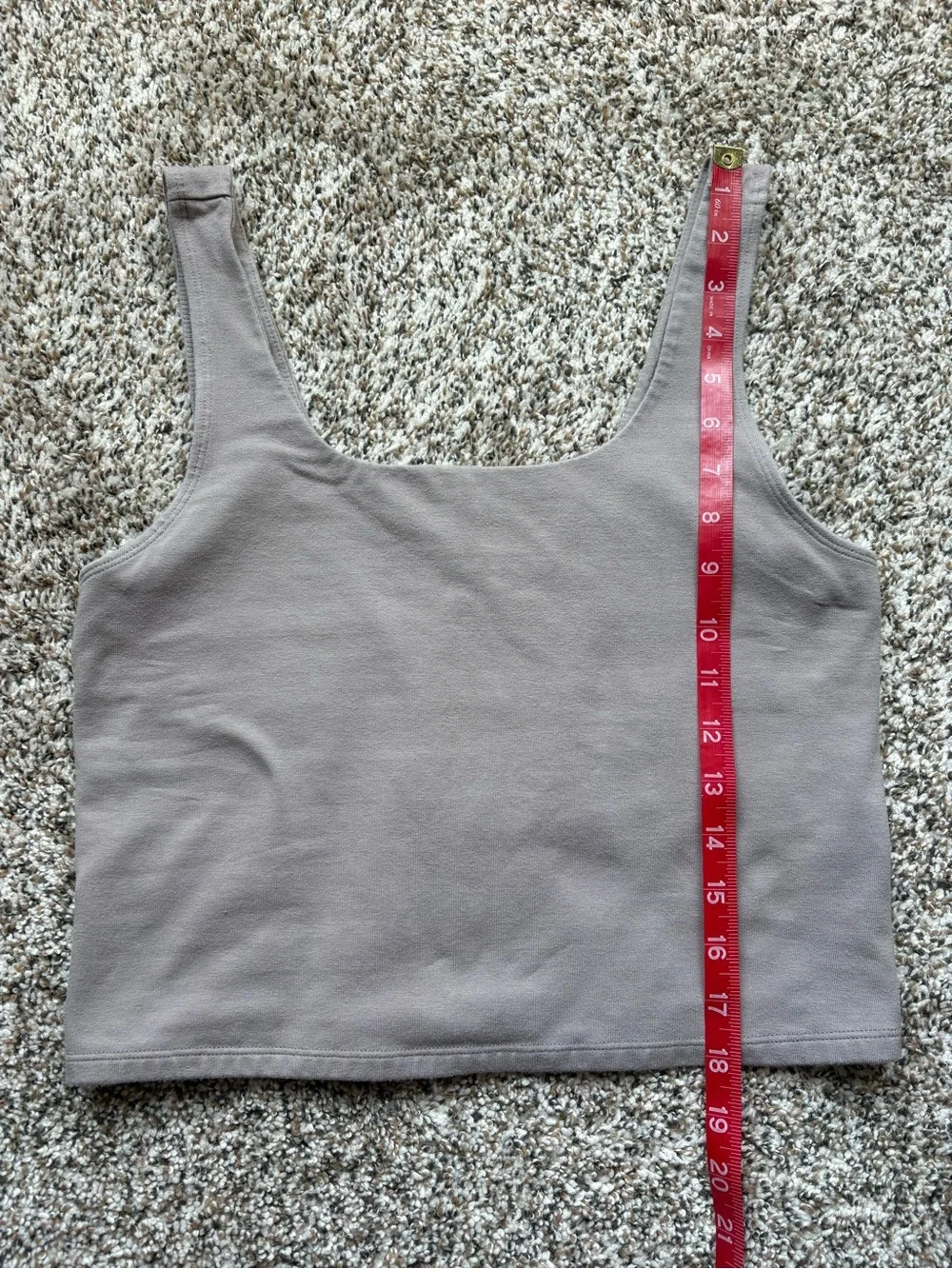 Pact Scoop Neck Crop Tank Top - Gray/ Beige